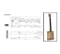 Aust Luthiers Supplies Plan of a 6-string Acoustic Cigar Box Guitar - Full Scale Print