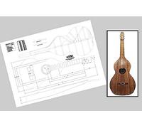 Aust Luthiers Supplies Weissenborn Style 1 Lap Slide Guitar Plan - Full Scale, 6 String, Ambidextrous, Wood Body & Neck, Rosewood Fretboard, Fixed Bridge