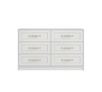 Austen Chest - L45 x W121.5 x H75 cm - White/Gold Brushed Lemon Pavilion Furniture White 1 Pack