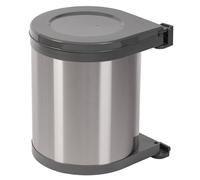 Austen & Co. 15L Built-In Kitchen Bin for 450mm Cabinet, Hinged Door Cupboard Bin with Swing Lid, Removable Inner Bucket, Stainless Steel Waste Bin