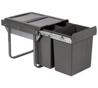 Austen & Co. 40L Built-In Hinged Cupboard Kitchen Bin - 3 Compartments