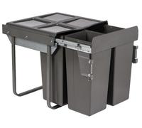 Austen & Co. 68L Pull Out Cupboard Kitchen Bin - 3 Compartments