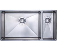 Austen & Co. Como Stainless Steel Extra Large Inset & Undermount 1.5 Bowl Kitchen Sink - Left Hand Main Bowl