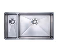 Austen & Co. Como Stainless Steel Extra Large Inset & Undermount 1.5 Bowl Kitchen Sink - Right Hand Main Bowl