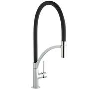 Austen & Co. Madrid Chrome With Black Pullout Spray Hose Kitchen Mixer Tap. Single Lever Handle & 360 Degree Spout