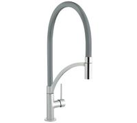 Austen & Co. Madrid Chrome With Gunmetal Finish Pullout Spray Hose Kitchen Mixer Tap. Single Lever Handle & 360 Degree Spout