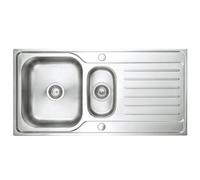 Austen & Co. Napoli Stainless Steel Inset Reversible 1.5 Bowl Kitchen Sink With Drainer. Lifetime Guarantee, Fast Delivery