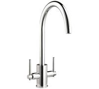 Austen & Co. Ronda Chrome Kitchen Mixer Tap. Twin Lever Handles, Water Saving Aerator, 5-Year Guarantee & 360 Degree Spout