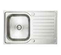 Austen & Co. Verona Stainless Steel Inset Reversible Single Bowl Kitchen Sink With Drainer, Lifetime Guarantee, Fast Delivery