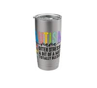 Austim Mama Autism Awareness Puzzle Pieces Inspiration Stainless Steel Insulated Tumbler