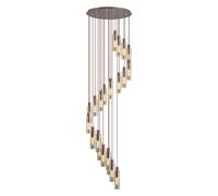 Austin 21 Light Cluster Ceiling Pendant - Mocha & Amber Glass