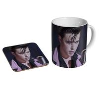 Austin Butler As Elvis - Ceramic Coffee Mug + Coaster Gift Set - Music Legend Biopic Retro Rock ’n’ Roll Gift