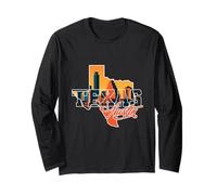 Austin City Skyline Inside Texas Map Austin Cityscape Retro Long Sleeve T-Shirt