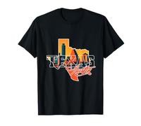 Austin City Skyline Inside Texas Map Austin Cityscape Retro T-Shirt