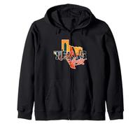 Austin City Skyline Inside Texas Map Austin Cityscape Retro Zip Hoodie