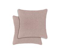 Austin/Dallas Textured Pair of Double Sided Zip Opening Piped Edge Cushion Covers - 43x43cm - Cases Only Enhanced Living Pink 43cm x 43cm