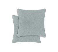 Austin/Dallas Textured Pair of Double Sided Zip Opening Piped Edge Cushion Covers - 43x43cm - Cases Only Enhanced Living Blue 43cm x 43cm