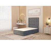 Austin Divan Base and 54" Floor Standing Headboard Plush Velvet Somnior Charcoal Single