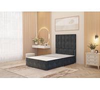 Austin Divan Base and 54" Floor Standing Headboard Tweed Fabric Somnior Charcoal Small Single