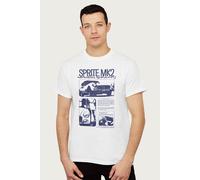 Austin Healey Men's Mk2 Promo Ad British Motor Heritage T-Shirt in White | Size: Small Austin Healey White S