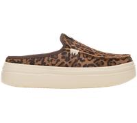 HEYDUDE Austin Lift Classic Leather Women's Brown Leopard Mules - UK 8 / EU 41 / US W10