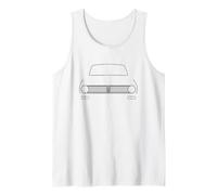 Austin Maxi 1970s British Classic car Black Outline Graphic Tank Top