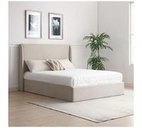 Austin Natural Herringbone Multi-Lift Ottoman Storage Bed Raw Linen