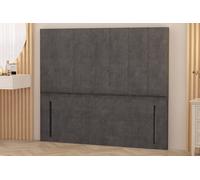 Austin Plush Velvet 54" Floor Standing Upholstered Divan Headboard Somnior Dark Grey Single