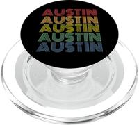Austin Retro Rainbow Stacked Text Bold Vintage Look PopSockets PopGrip for MagSafe
