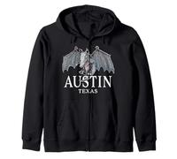 Austin Texas Armadillo Bat the Legendary Mythical Mascot Zip Hoodie