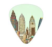 Austin Texas Guitar Plectrums, 12 Pcs Lightweight Guitar Plectrums, 0.46mm/0.71mm/0.96mm Thickness For Acoustic Guitar Acoustic Electric Guitar Ukulele Bass