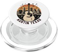 Austin Texas Guitar Skyline Retro Music Art PopSockets PopGrip for MagSafe