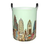 Austin Texas Laundry Basket with Handles Round Laundry Hamper Waterproof Clothes Storage Basket Collapsible Tall Basket Organizer Lightweight Dirty Clothes Hamper Medium