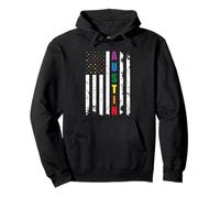Austin Texas LGBTQ Gay Pride Month American Flag Rainbow Pullover Hoodie