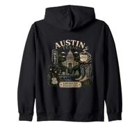 Austin Texas Live Music BBQ Sauce Cowboy Boots Zip Hoodie