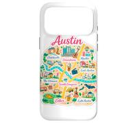 Austin Texas Map Style Neighborhoods Travel Graphic Case for iPhone 17 Pro Max
