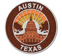 Austin Texas Patch for Clothes - Embroidered Iron on Patch for Backpack Jacket - Fabric Sports Patches for Clothes Souvenirs & Gifts ID45095