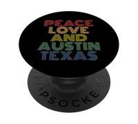 Austin Texas Peace Love Retro Bold Style PopSockets Adhesive PopGrip