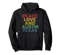 Austin Texas Peace Love Retro Bold Style Pullover Hoodie