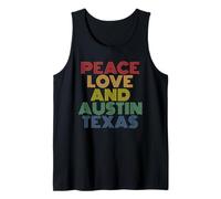 Austin Texas Peace Love Retro Bold Style Tank Top