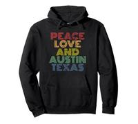 Austin Texas Peace Love Retro Music Souvenir Tee Pullover Hoodie