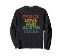 Austin Texas Peace Love Retro Music Souvenir Tee Sweatshirt