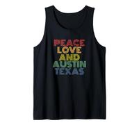 Austin Texas Peace Love Retro Music Souvenir Tee Tank Top