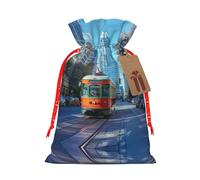 Austin Texas Print Christmas Wrapping Bags Gift Bags With Drawstring, Xmas Party Presents And Favors