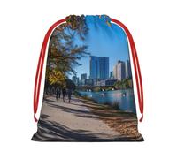 Austin Texas Print Drawstring Gifts Bags,Christmas gift bag | Reusable Fabric,Large Drawstring Pouch,for Men Women Birthday Party,storage bags,party favor bags.