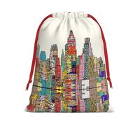 Austin Texas Printing 11.8x15.8in Drawstring Gift Bag With Red Ribbon Closure For Halloween Xmas,For Adults Gifting