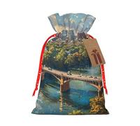 Austin Texas Printing Christmas Drawstring Gift Bags Holiday Present Sacks For Xmas Party Celebration