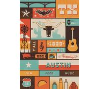 Austin Texas Puzzle for Adults 1000 Pieces Hand Drawn Austin City Grid Jigsaw Puzzle, Texas Music and Culture Art Puzzle, Travel Poster Style Puzzle, Reference Poster Included, Made in USA