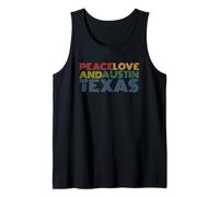 Austin Texas Retro Peace Love Travel Graphic Tank Top