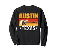 Austin Texas Retro Sunset Guitar Music City Souvenir Sweatshirt
